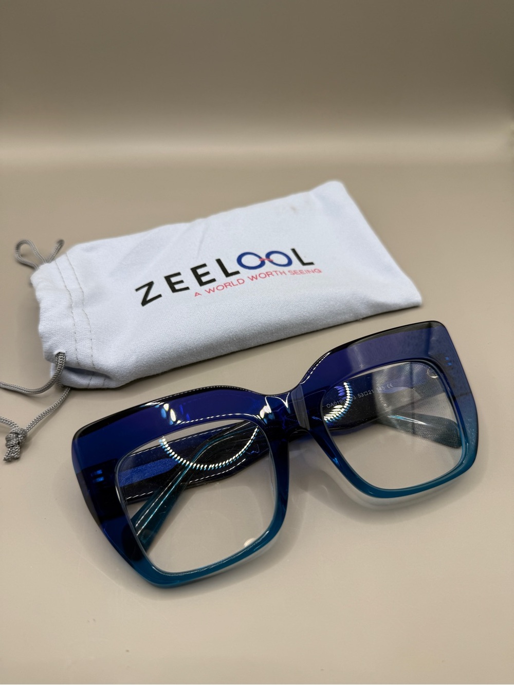 Blue Gradient Oversized Square Women's Sunglasses, No prescription
